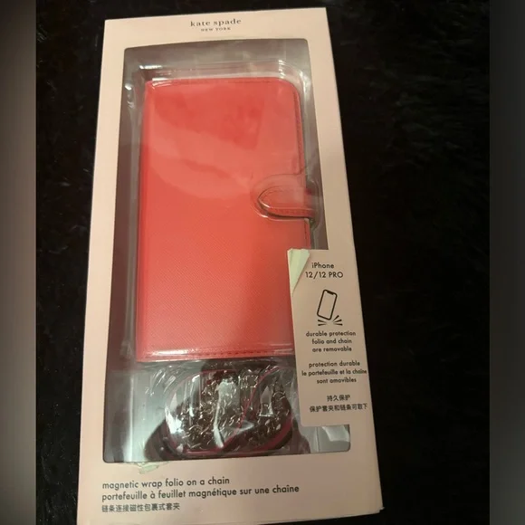 NIB Kate Spade iPhone 12 Pro Crossbody Case - Red - Picture 1 of 3
